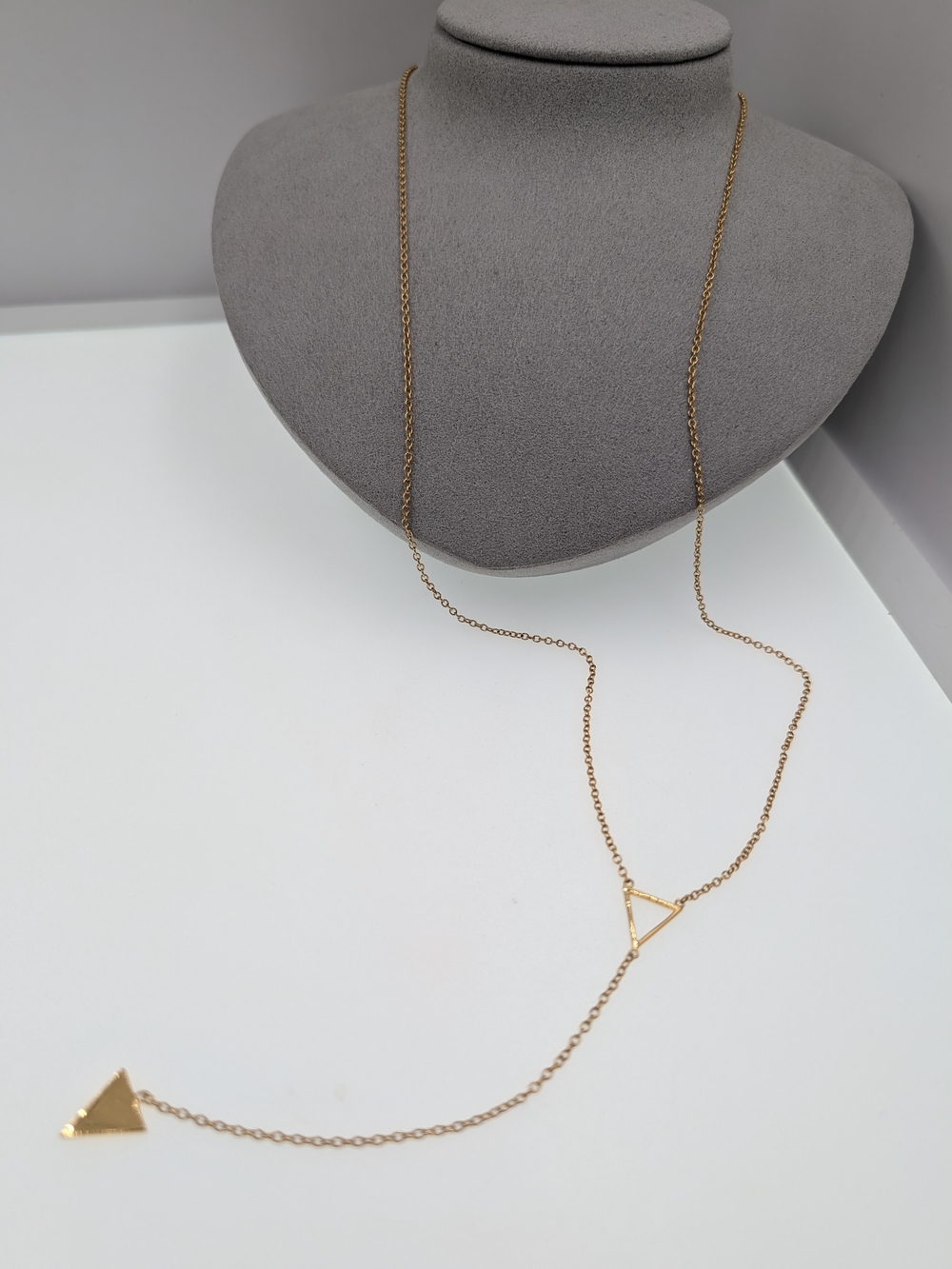 Gorjana 18K Gold Plated Minimalist Geometric Y-Chain Lariat Necklace 28" Bb40